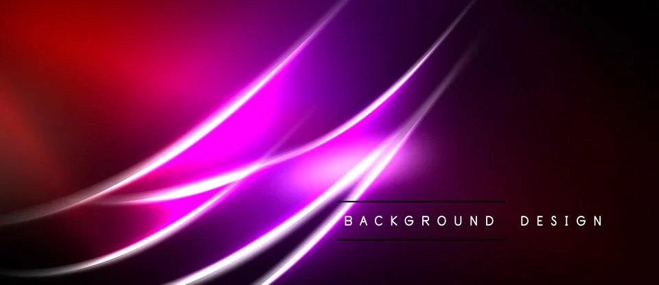 Abstract vibrant background. Smooth lines create dynamic, glowing effect. Dar Illustrazione stock