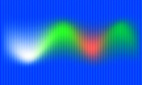 Abstract vibrant blue background with vertical stripes and glowing neon wav.. Stock Illustration