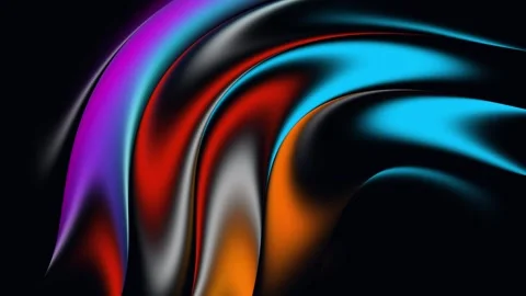 Abstract Vibrant Chrome Fluid Motion Background Loop 4K Stock Footage 340876330