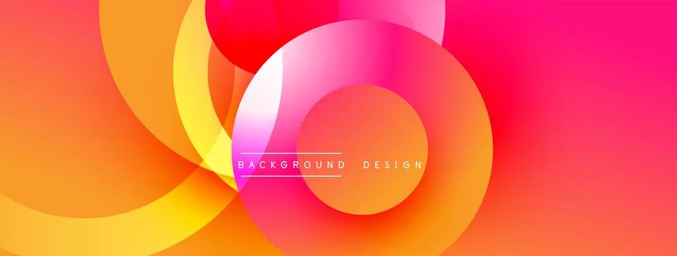 Abstract vibrant circles overlap, creating gradient effect. Warm colors dominate 스톡 일러스트