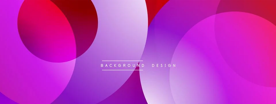 Abstract vibrant circles overlap creating gradient purple, pink hues. Modern Stock Illustration