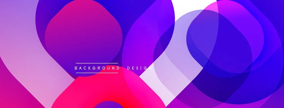Abstract vibrant circles overlap, creating dynamic colorful gradients. Modern Illustrazione stock