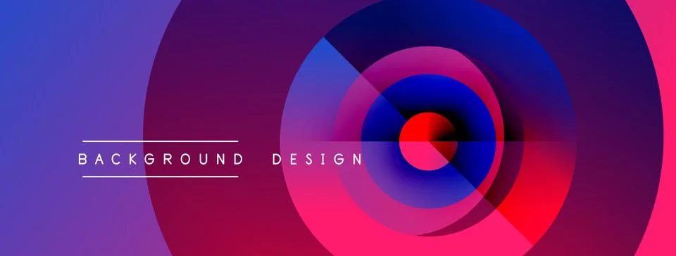 Abstract vibrant circles overlap, creating dynamic gradient effect. Text read Stockillustratie