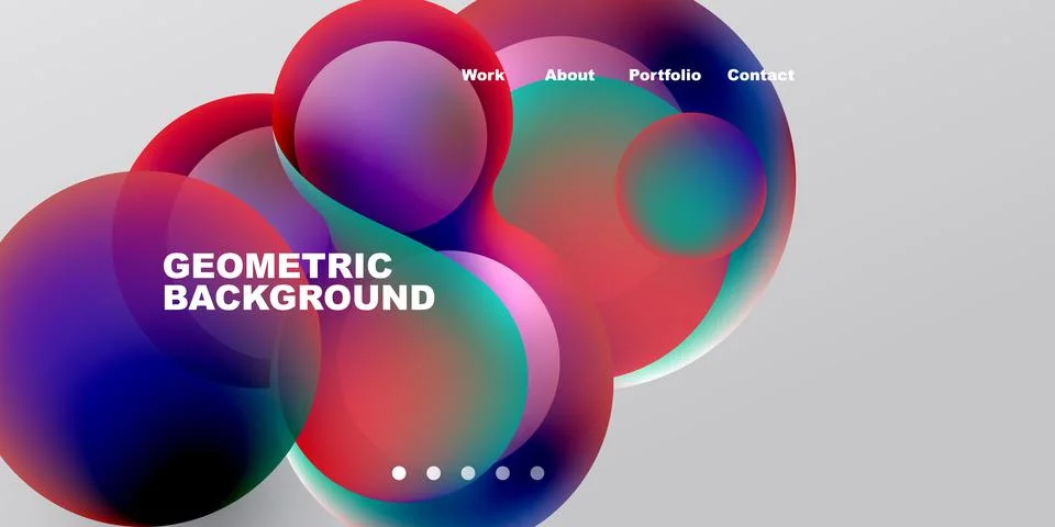 Abstract vibrant circles overlap, creating dynamic geometric background. Text Stock Illustration