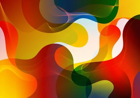 Abstract vibrant color gradient liquid shapes cool background design Stock Illustration