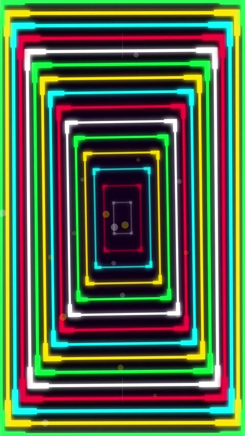 Abstract vibrant color gradient nested square frame design background art Stock Footage 344941337