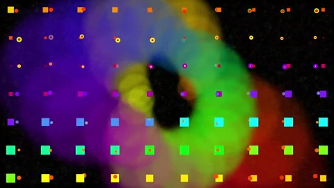 Abstract Vibrant Colors Composition With Geometric Shapes Dynamic Patterns Stock Footage 303430575