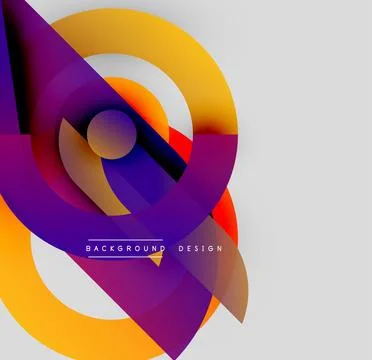 Abstract vibrant composition. Overlapping circles, diagonal lines create dynamic イラスト素材