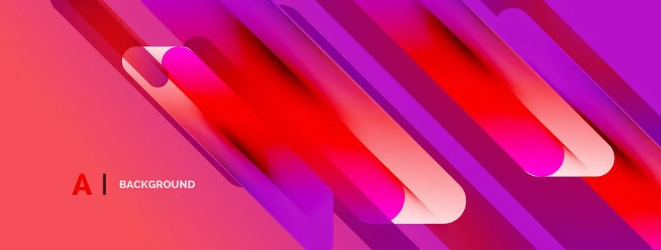 Abstract vibrant design. Diagonal lines create dynamic gradient effect. Red, Illustrazione stock