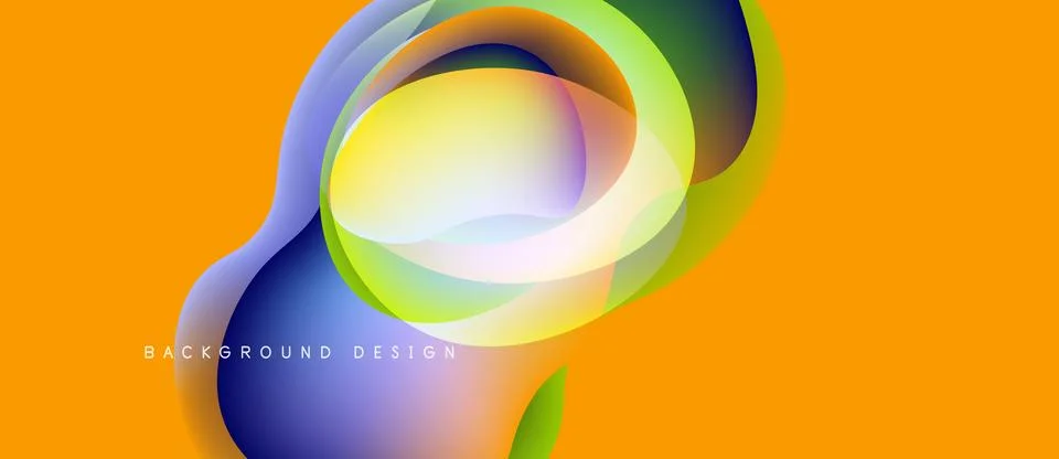 Abstract vibrant design features flowing shapes, colors blend seamlessly. Orange 库存插图
