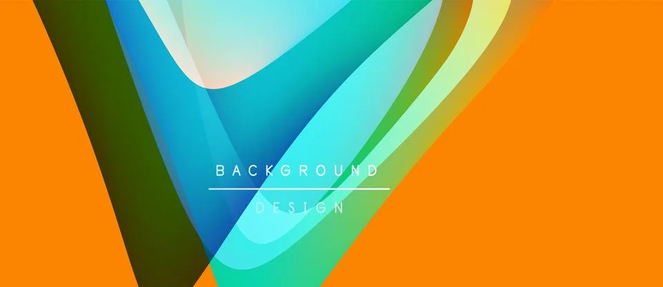 Abstract vibrant design features flowing curves, gradients. Orange backdrop Illustrazione stock