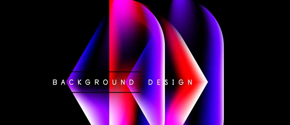 Abstract vibrant design features flowing layers. Pink, blue, red hues create Stock Illustration