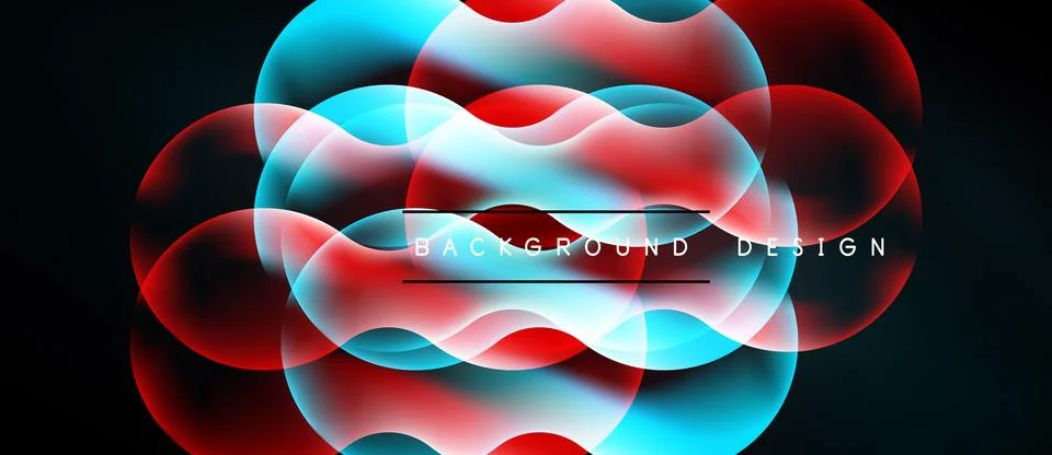 Abstract vibrant design features flowing shapes, red, blue hues. Modern Stock Illustration