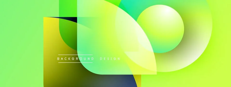 Abstract vibrant design features overlapping rounded squares, gradients. Light 库存插图