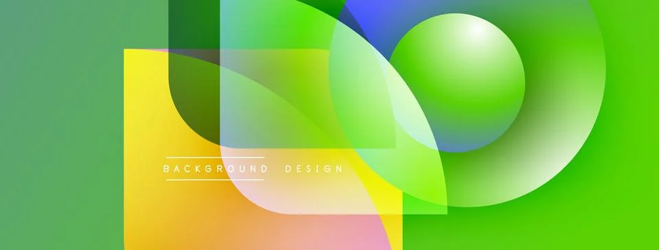 Abstract vibrant design features overlapping colorful shapes. Gradient hues 库存插图