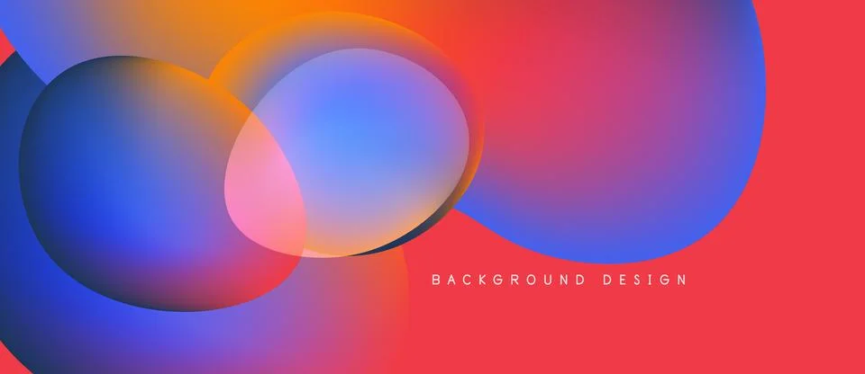 Abstract vibrant design features overlapping colorful circles. Gradient blends 스톡 일러스트