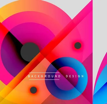 Abstract vibrant design features overlapping circles, lines, dots. Gradient イラスト素材