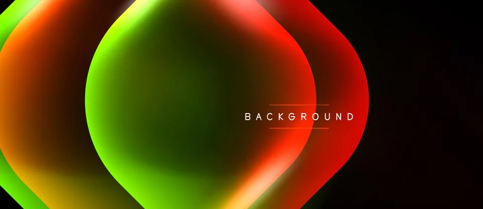 Abstract vibrant design features overlapping colorful circles. Gradient shade Stock Illustration