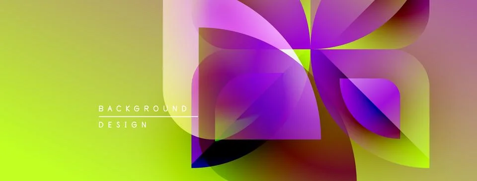 Abstract vibrant design. Gradient colors blend, creating floral shapes. Modern Stock Illustration