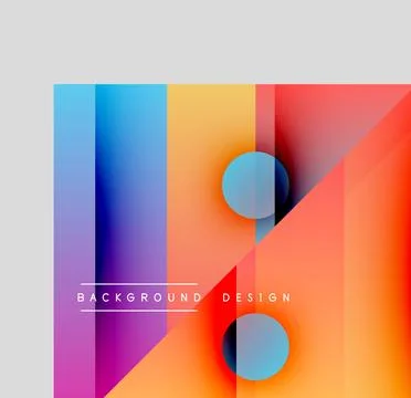 Abstract vibrant design. Gradient colors blend, forming geometric shapes. Stockillustratie