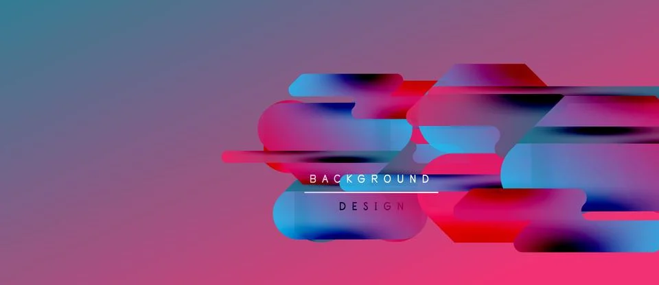 Abstract vibrant design. Gradient colors blend, creating dynamic visual effect. Illustrazione stock