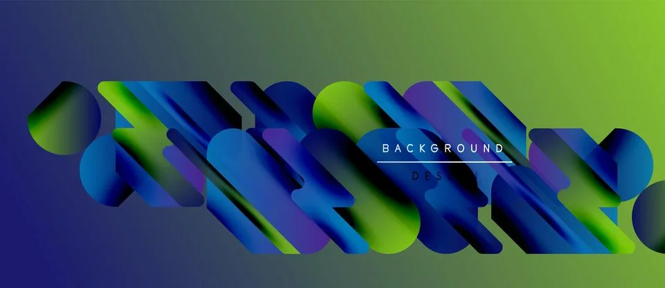 Abstract vibrant design. Gradient rectangles overlap, creating dynamic visual Stock Illustration