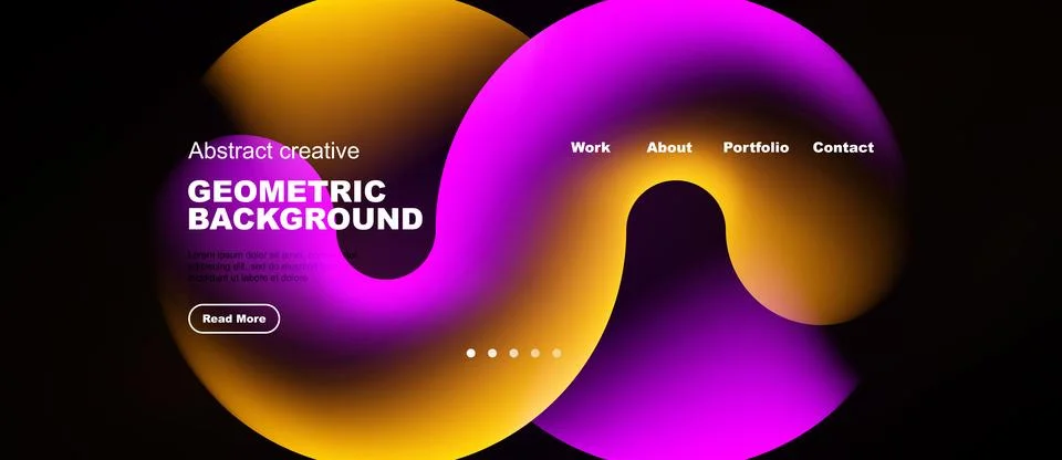 Abstract vibrant design. Gradient shapes overlap, creating modern website h.. イラスト素材