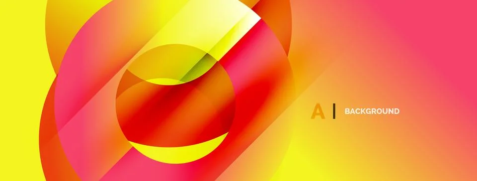 Abstract vibrant design. Overlapping circles create dynamic gradient effect. Stockillustratie