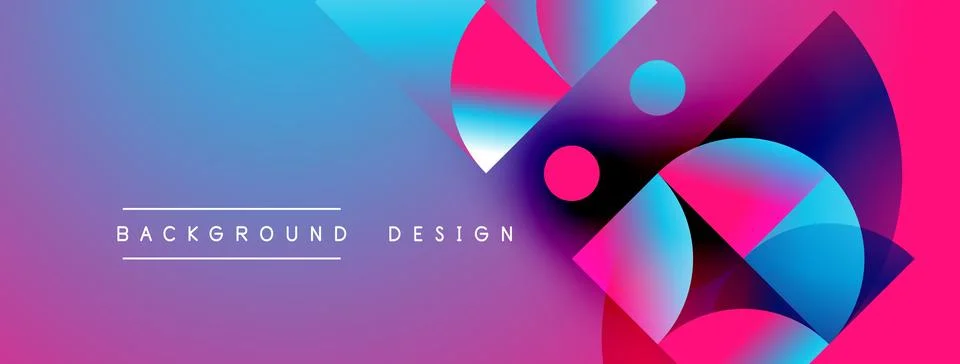 Abstract vibrant design. Overlapping circles create dynamic gradient effect. Stock Illustration