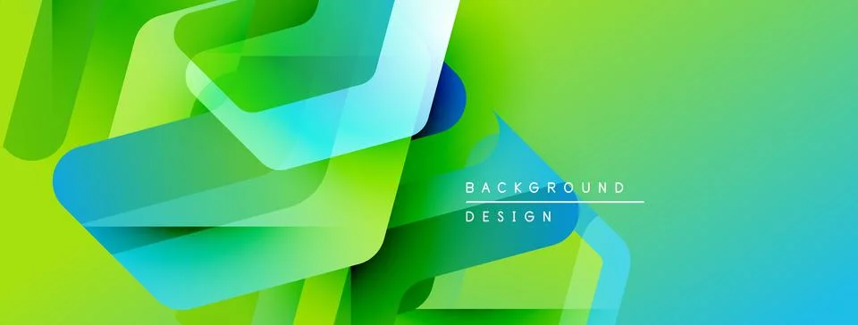 Abstract vibrant design. Overlapping rounded rectangles create dynamic visual Stock Illustration