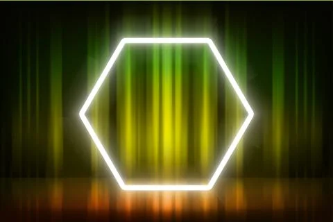 Abstract vibrant empty studio with glowing neon frame. Design product templ.. 스톡 일러스트