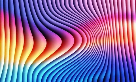 Abstract vibrant flowing gradient lines with colorful transitions and textured Stock Illustration