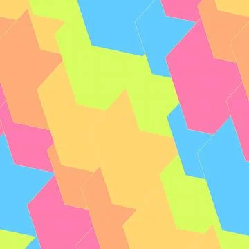 Abstract Vibrant Geometric Pattern Background with Neon Colorful Shapes イラスト素材