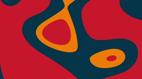 Abstract vibrant geometric pattern with bold red, orange, and navy blue color Stock Footage 312986245