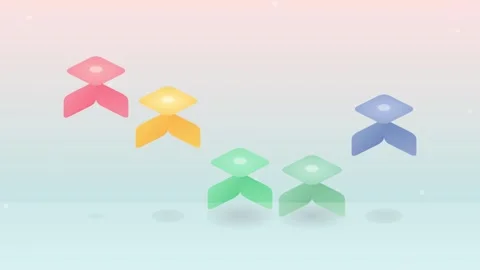 Abstract vibrant geometric shapes composition for modern motion background .. Stock Footage 344638462