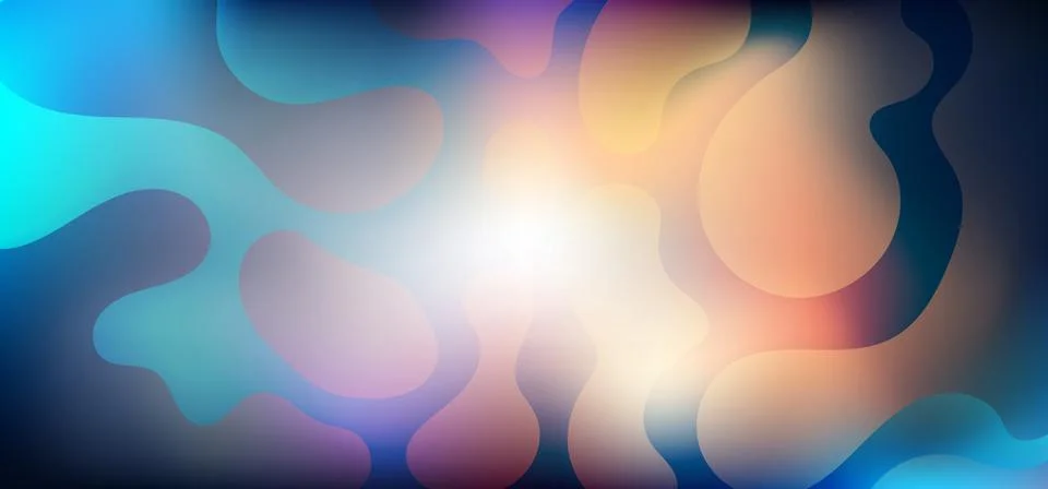 Abstract vibrant gradient blurred background with organic shape Stock Illustration
