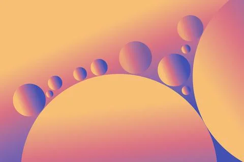 Abstract Vibrant Gradient Bubble Spheres and Circles Background Stock Illustration