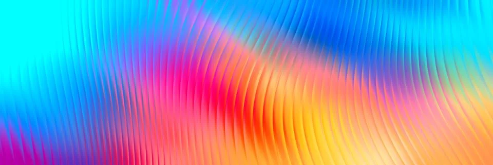 Abstract Vibrant Gradient Waves Background in Blue Pink and Orange Stock Illustration