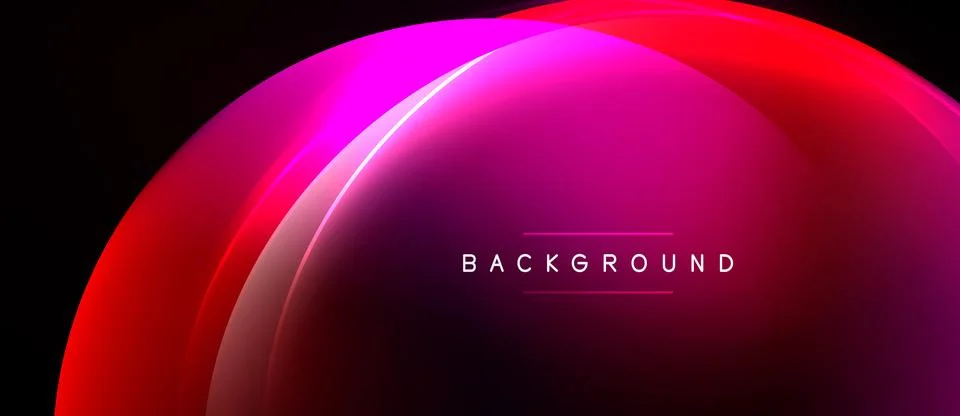 Abstract vibrant halfcircle design. Pink, red hues blend, creating glossy e.. Stock Illustration
