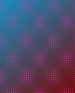 Abstract vibrant halftone dot pattern on blue and red gradient background f.. Illustrazione stock