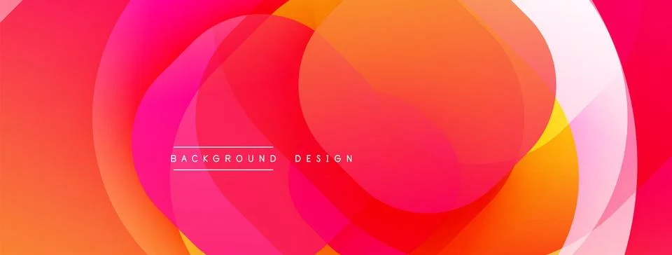 Abstract vibrant layers create dynamic composition. Overlapping circles blend Ilustración de archivo