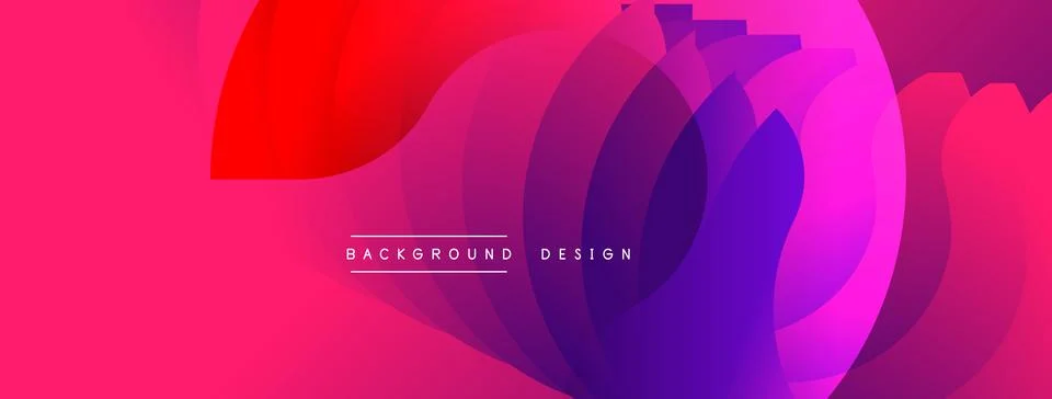 Abstract vibrant layers create dynamic flow. Pink, purple, red hues blend Stock Illustration