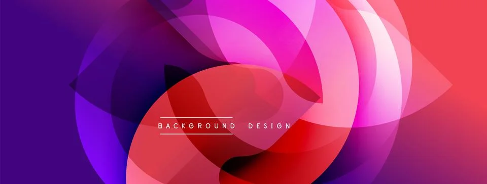 Abstract vibrant layers create dynamic flow. Pink, purple, red hues blend Stockillustratie