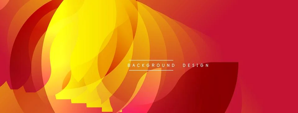 Abstract vibrant layers create dynamic flow. Warm colors dominate, suggesting Illustrazione stock