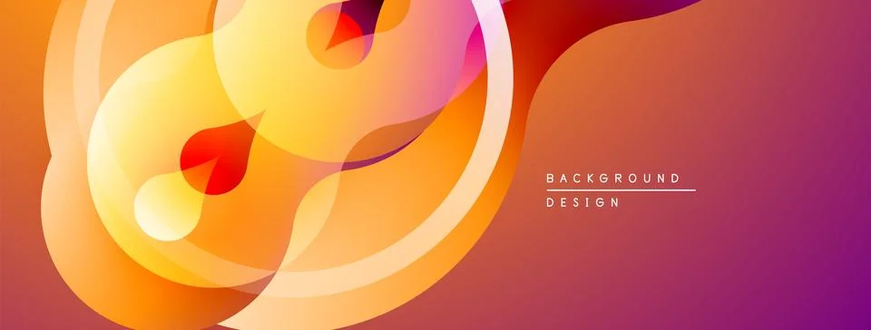 Abstract vibrant layers create dynamic flow. Warm colors blend, forming modern Stock Illustration