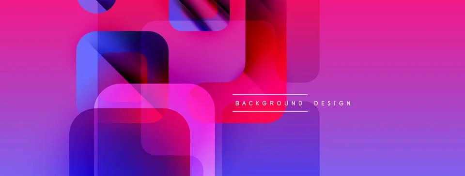 Abstract vibrant layers create dynamic composition. Pink, purple, blue hues イラスト素材