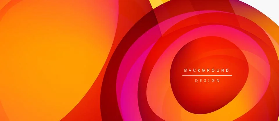 Abstract vibrant layers create dynamic composition. Warm colors blend, forming Stock-Illustration