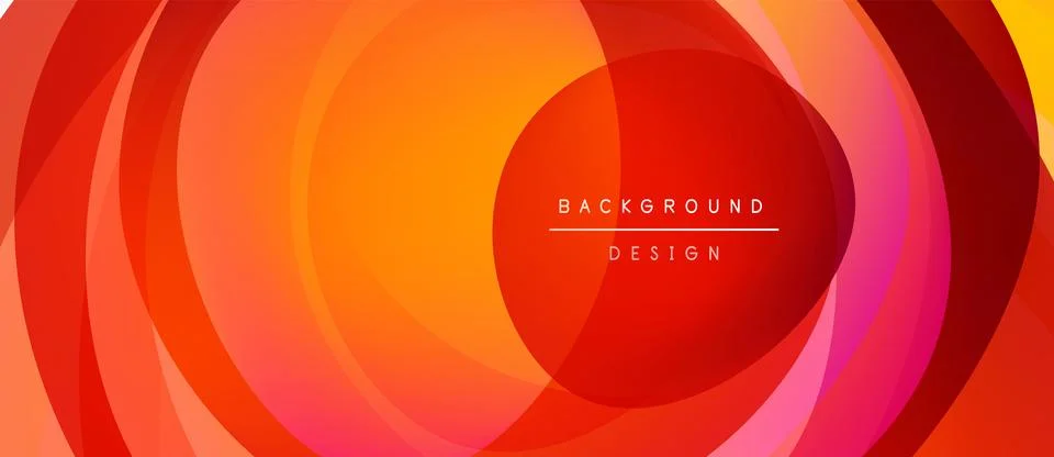 Abstract vibrant layers create dynamic circular pattern. Warm colors dominate Stock-Illustration
