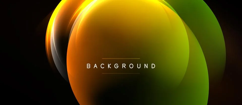 Abstract vibrant layers create dynamic visual effect. Orange, yellow, green.. Stock Illustration
