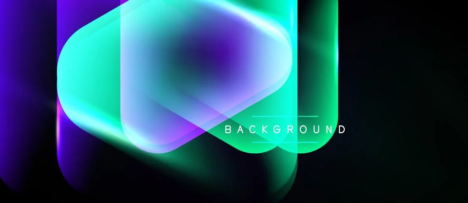 Abstract vibrant layers create dynamic visual effect. Gradient colors blend, Ilustración de archivo